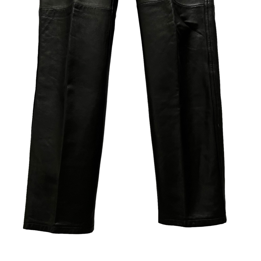 MODA INTERNATIONAL 100% Black Leather Lined Pants Size 6 - Picture 7 of 14